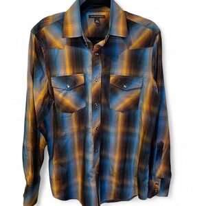 Multi Color Plaid Long Sleeve Button down shirt 100% Cotton Banana Republic